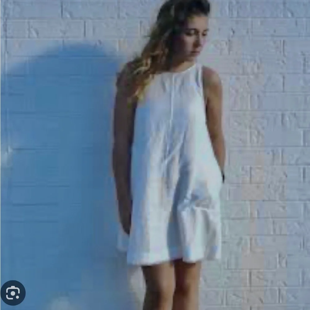 Wilfred white linen sleeveless trompette shift dress light blue - Picture 4 of 9